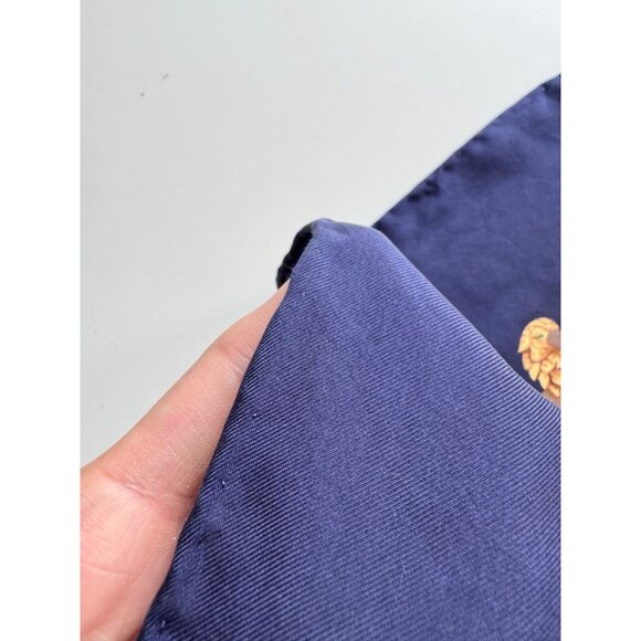 Vintage SALVATORE FERRAGAMO Navy Patchwork Silk Twill 34" x 33" Square Scarf - Picture 10 of 15